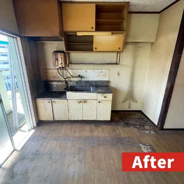 片付けが終わった後のキッチンの写真