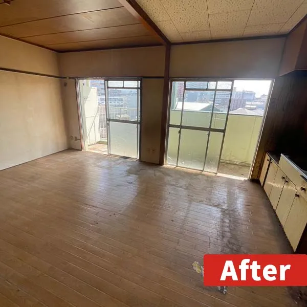 残置物を撤去した現場