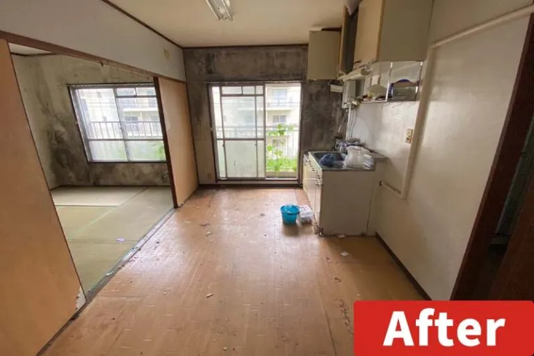 片付け・不用品回収後の家の写真