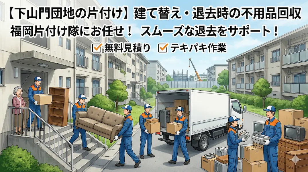 【西区・下山門団地】引越し・退去の不用品回収は「福岡片付け隊」へ