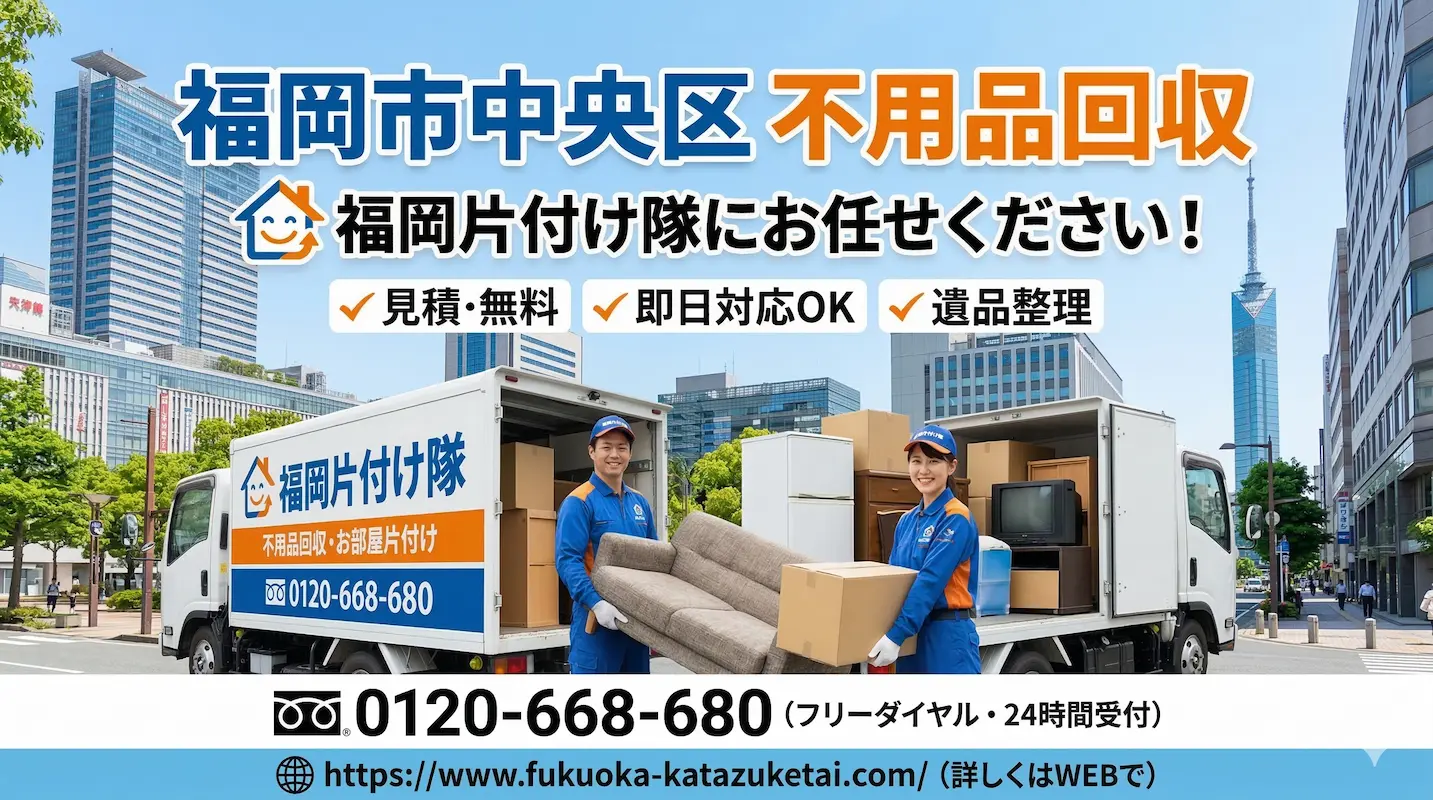 福岡市中央区　不用品回収　業者　福岡片付け隊