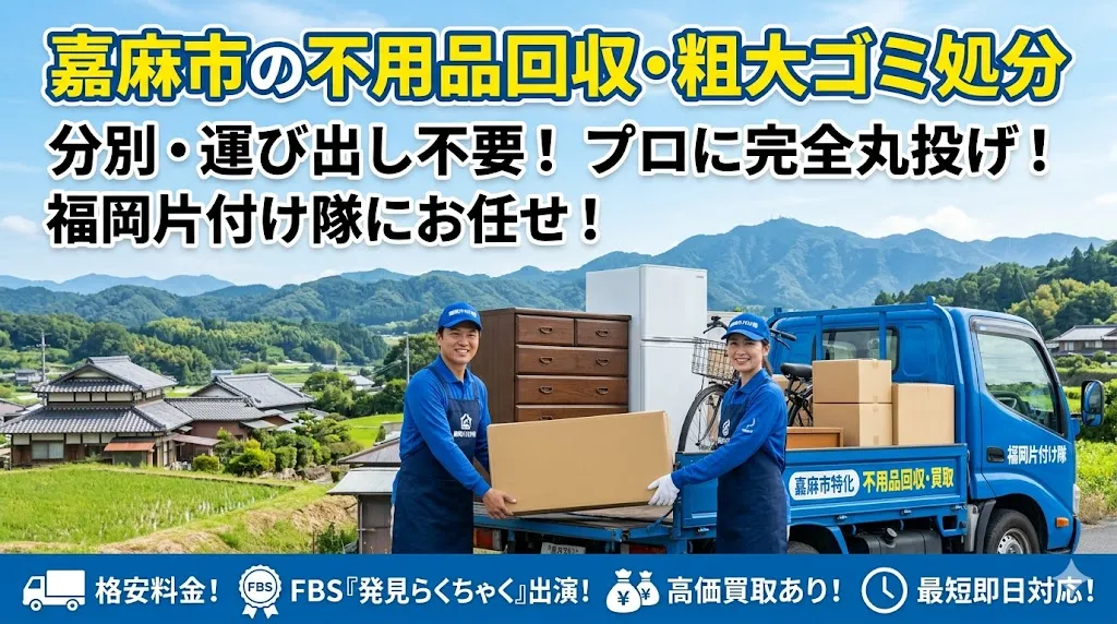 嘉麻市の不用品回収なら福岡片付け隊　即日対応・丁寧・安心