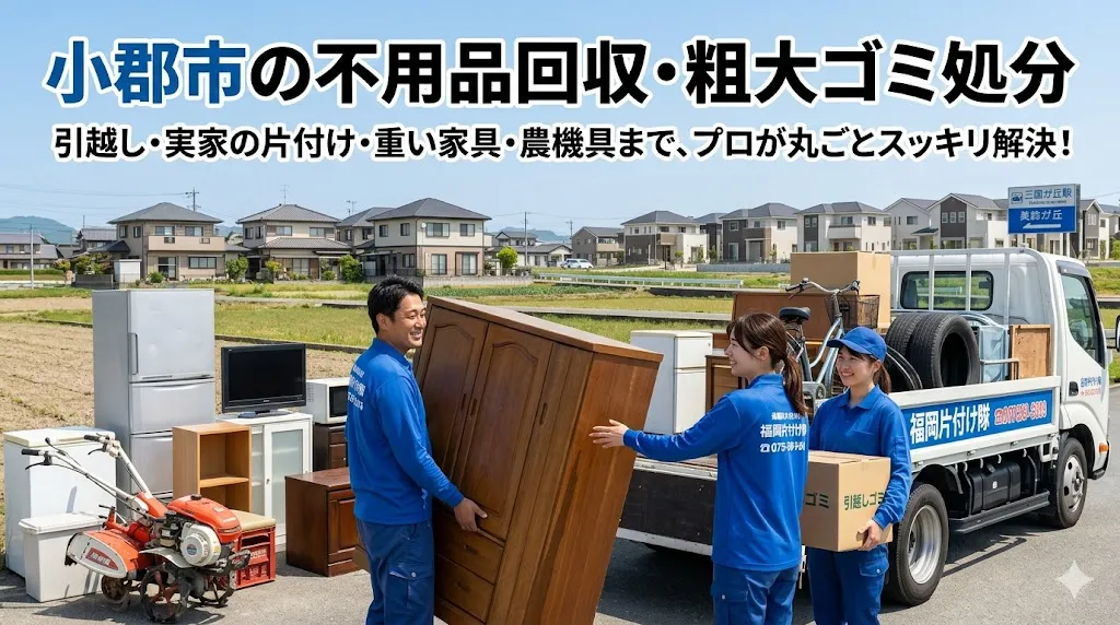 小郡市の不用品回収なら福岡片付け隊　即日対応・丁寧・安心