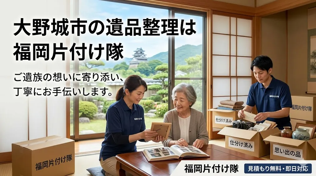 大野城市の遺品整理・片付けなら福岡片付け隊