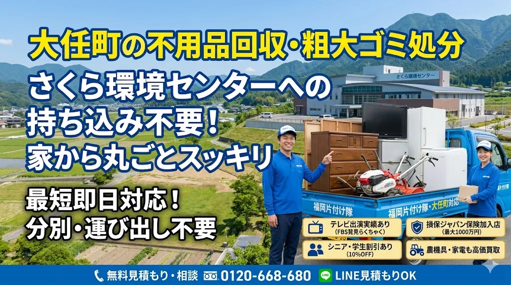 大任町の不用品回収なら福岡片付け隊 即日対応・丁寧・安心