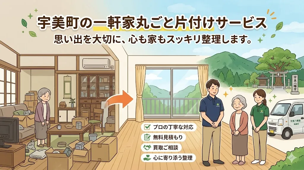 【宇美町】一軒家まるごと片付け|空き家・実家・解体前を1日で全撤去