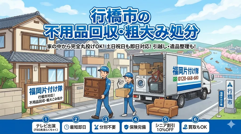 行橋市の不用品回収なら福岡片付け隊　即日対応・丁寧・安心