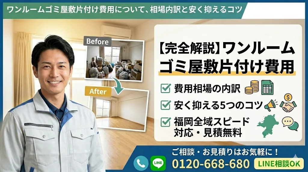 ワンルームゴミ屋敷片付け費用。相場内訳と安く抑えるコツ