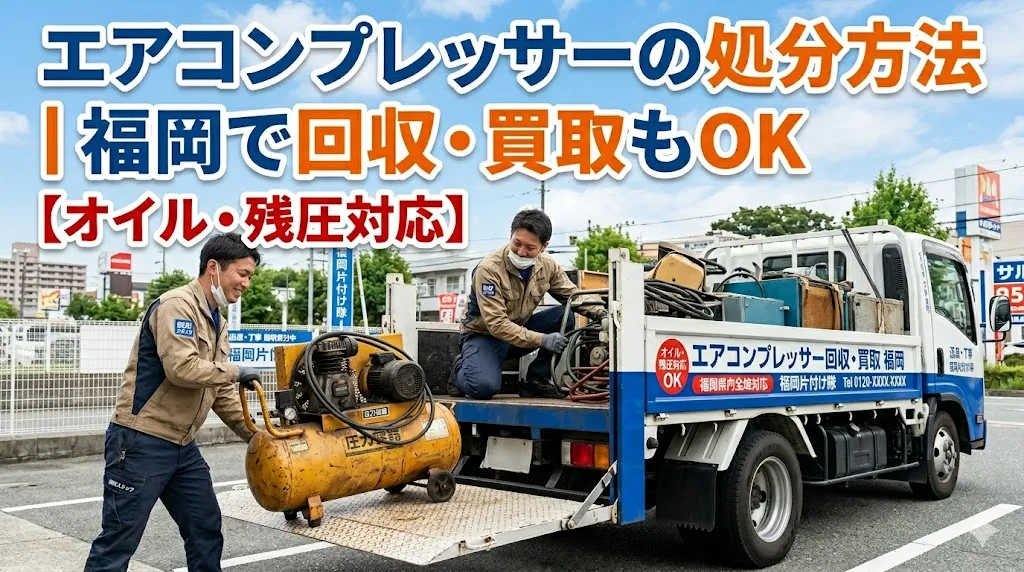 エアコンプレッサーの処分方法｜福岡で回収・買取もOK【オイル・残圧対応】