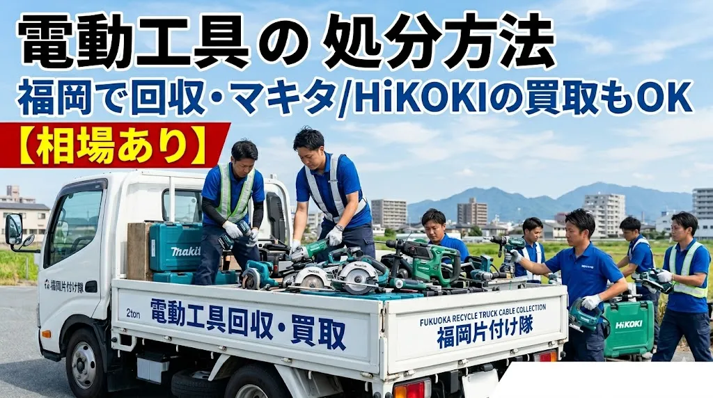 電動工具の処分方法｜福岡で回収・マキタ/HiKOKIの買取もOK【相場あり】