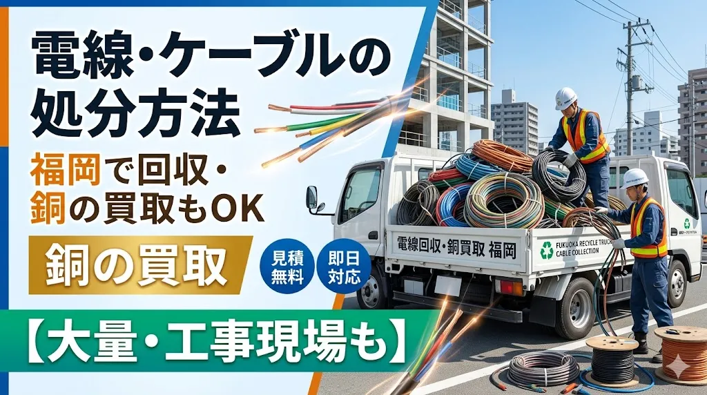 電線・ケーブルの処分方法｜福岡で回収・銅の買取もOK【大量・工事現場も】