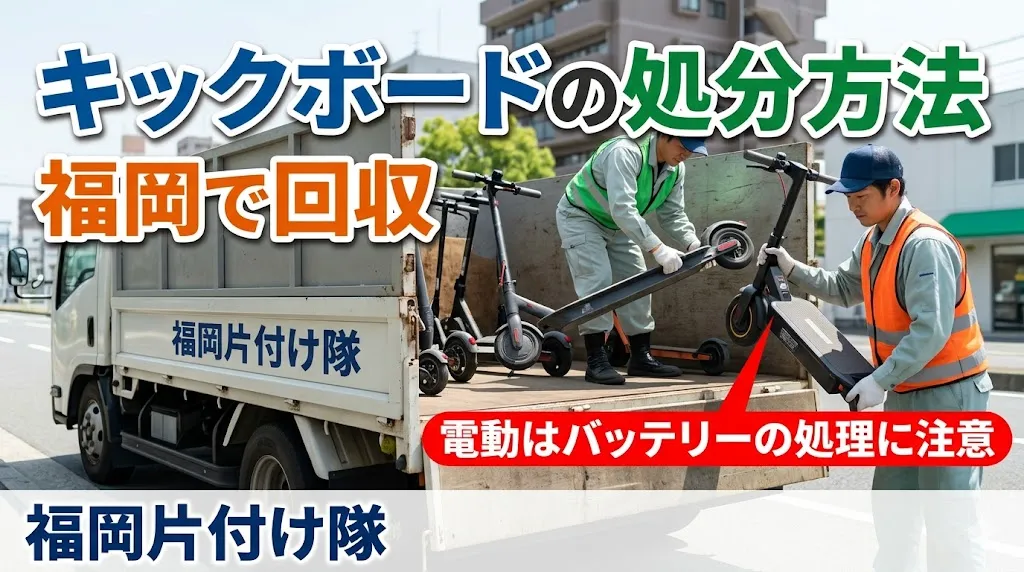 キックボードの処分方法｜福岡で回収・電動はバッテリーの処理に注意