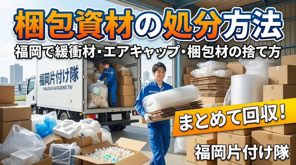 梱包資材の処分方法|福岡で緩衝材・エアキャップ・梱包材の捨て方【まとめて回収】