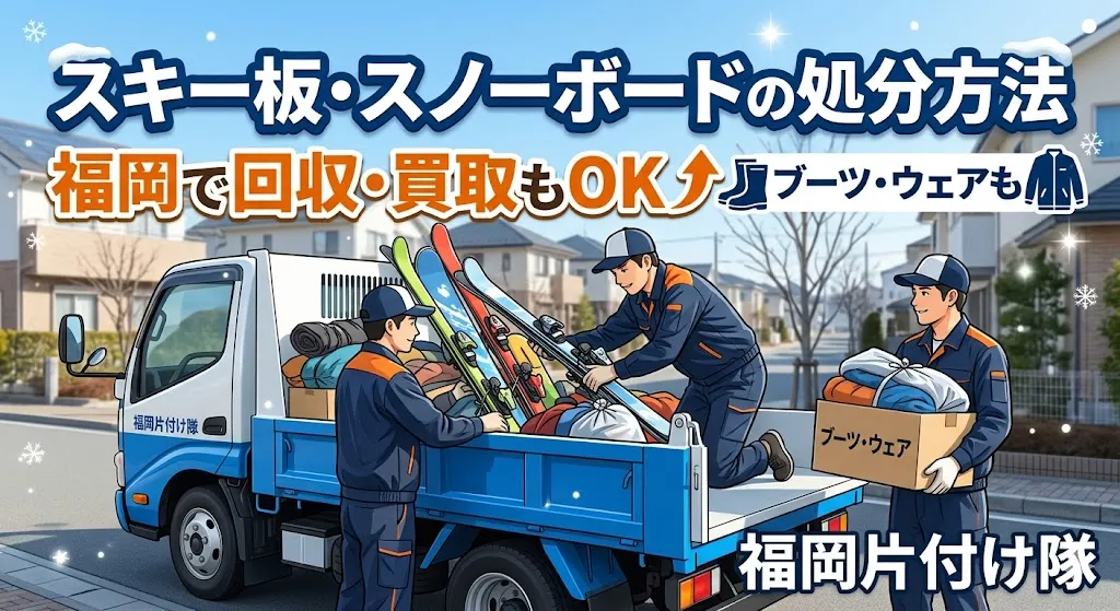 スキー板・スノーボードの処分方法|福岡で回収・買取もOK【ブーツ・ウェアも】