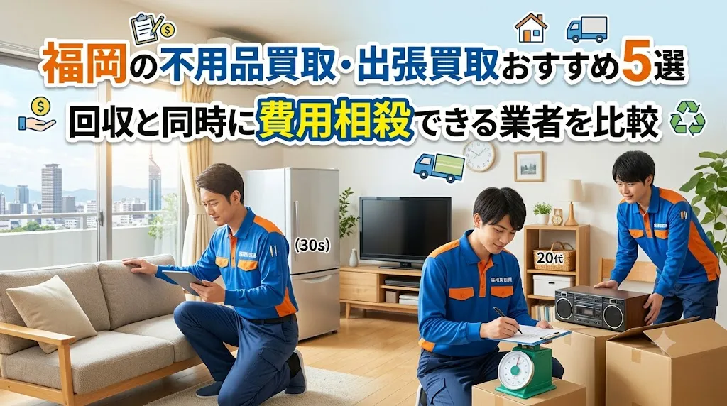 【2026年7月調査】福岡の不用品買取・出張買取おすすめ5選|回収と同時に費用相殺できる業者を比較