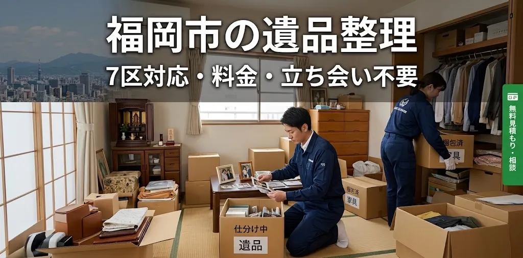 福岡市の遺品整理｜7区対応・料金・立ち会い不要