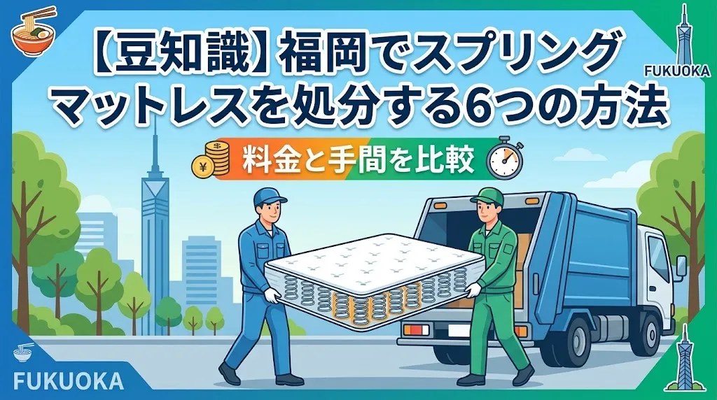 福岡のスプリングマットレス処分方法6選|料金・搬出方法を比較