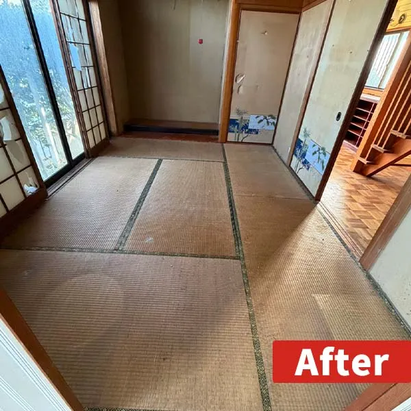 雑餉隈の3LDK一戸建てで家財撤去と簡易清掃を終えた和室